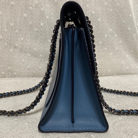 *SOLD*Coach Parker Slate Blue Leather Shoulder Bag - Picture 10 of 17